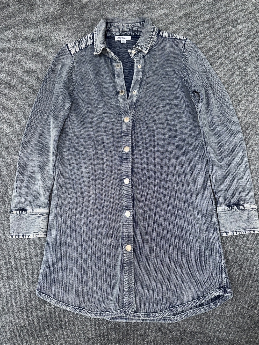 PBJ Blues Snap Tunic Cardigan - Denim Indigo